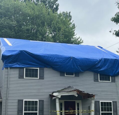 emergency roof tarp storm damage Cleveland