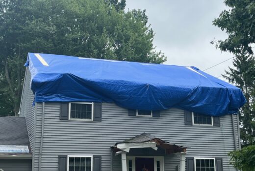 emergency roof tarp storm damage Cleveland
