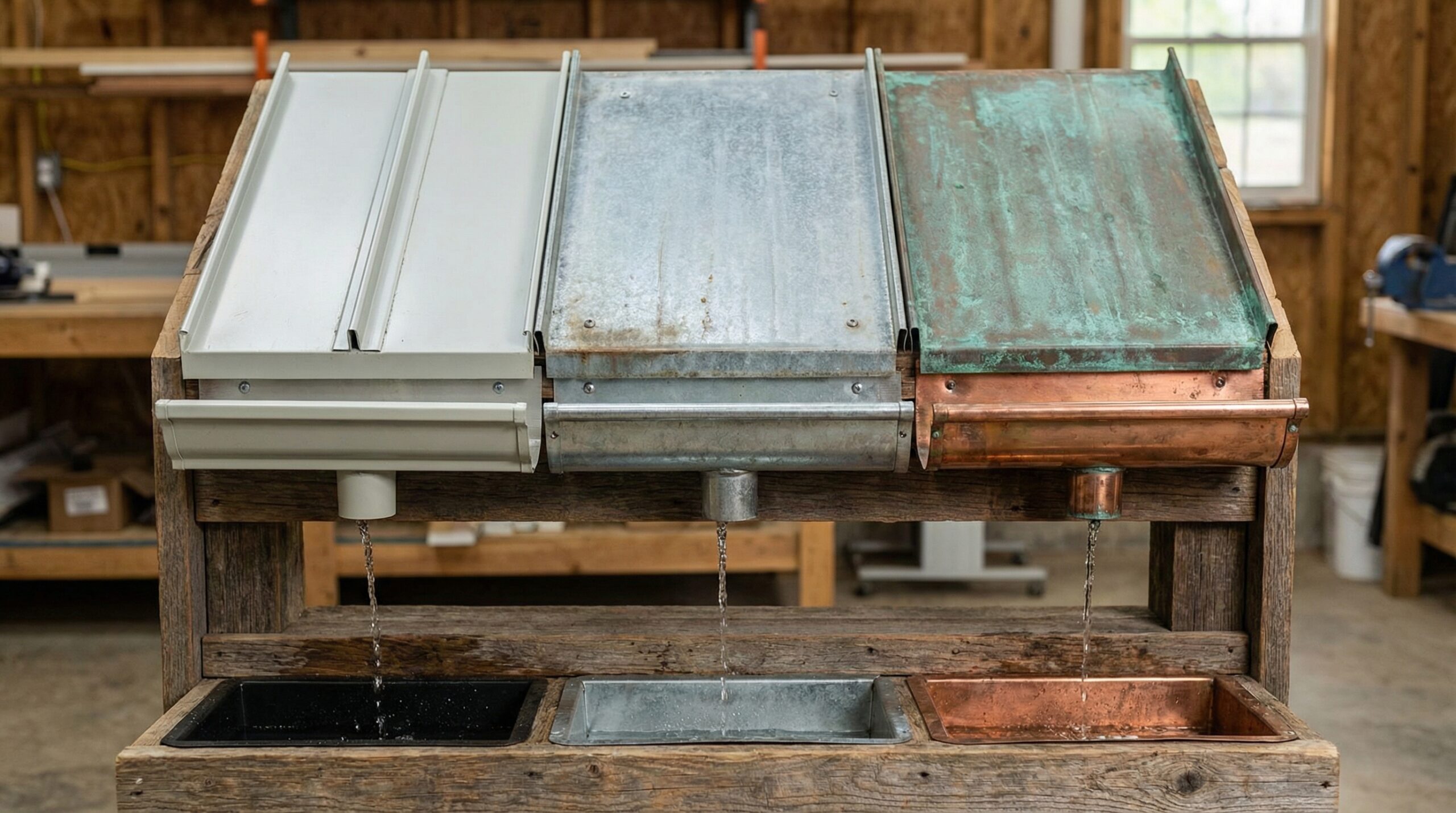 Different gutter materials comparison