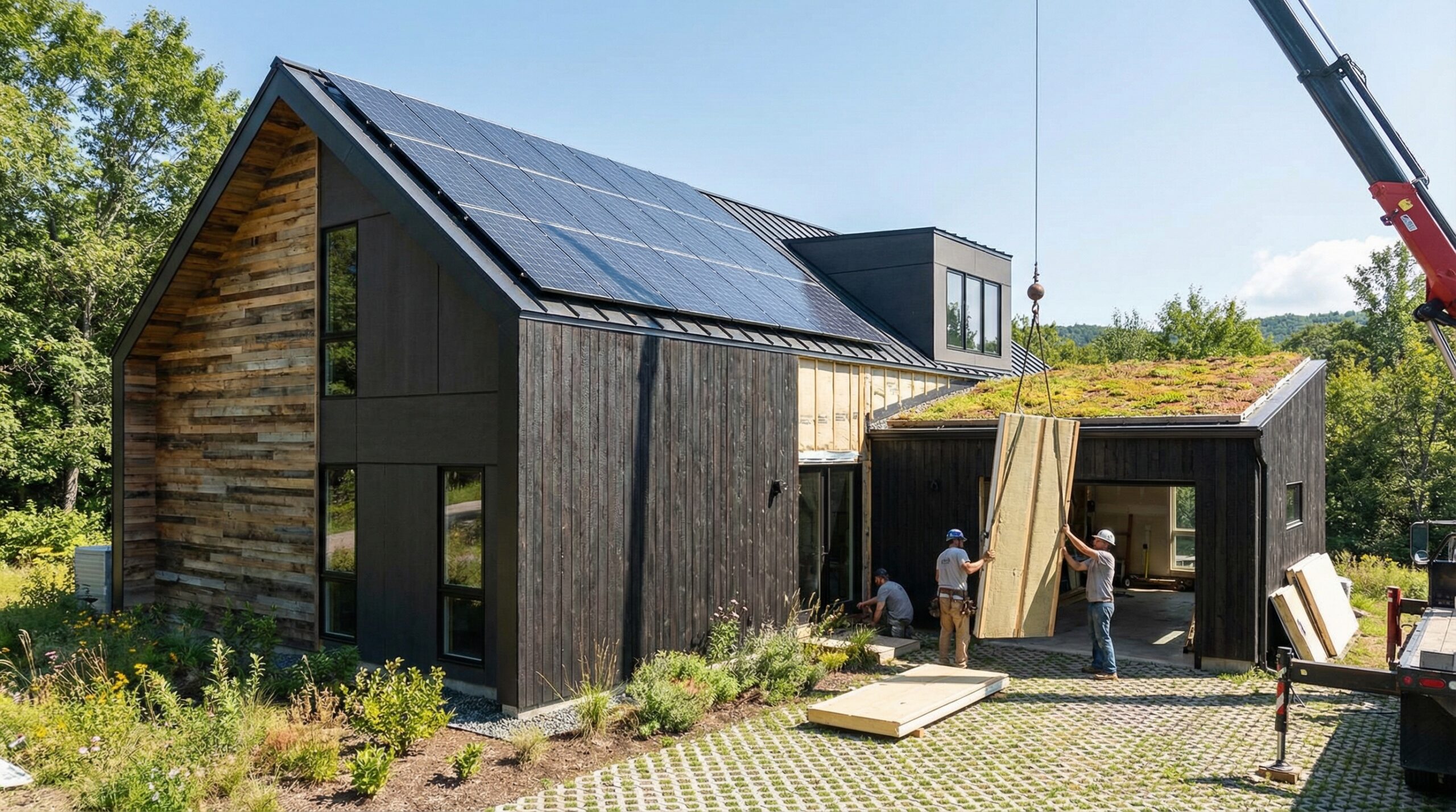 Energy efficient home with sustainable siding installation