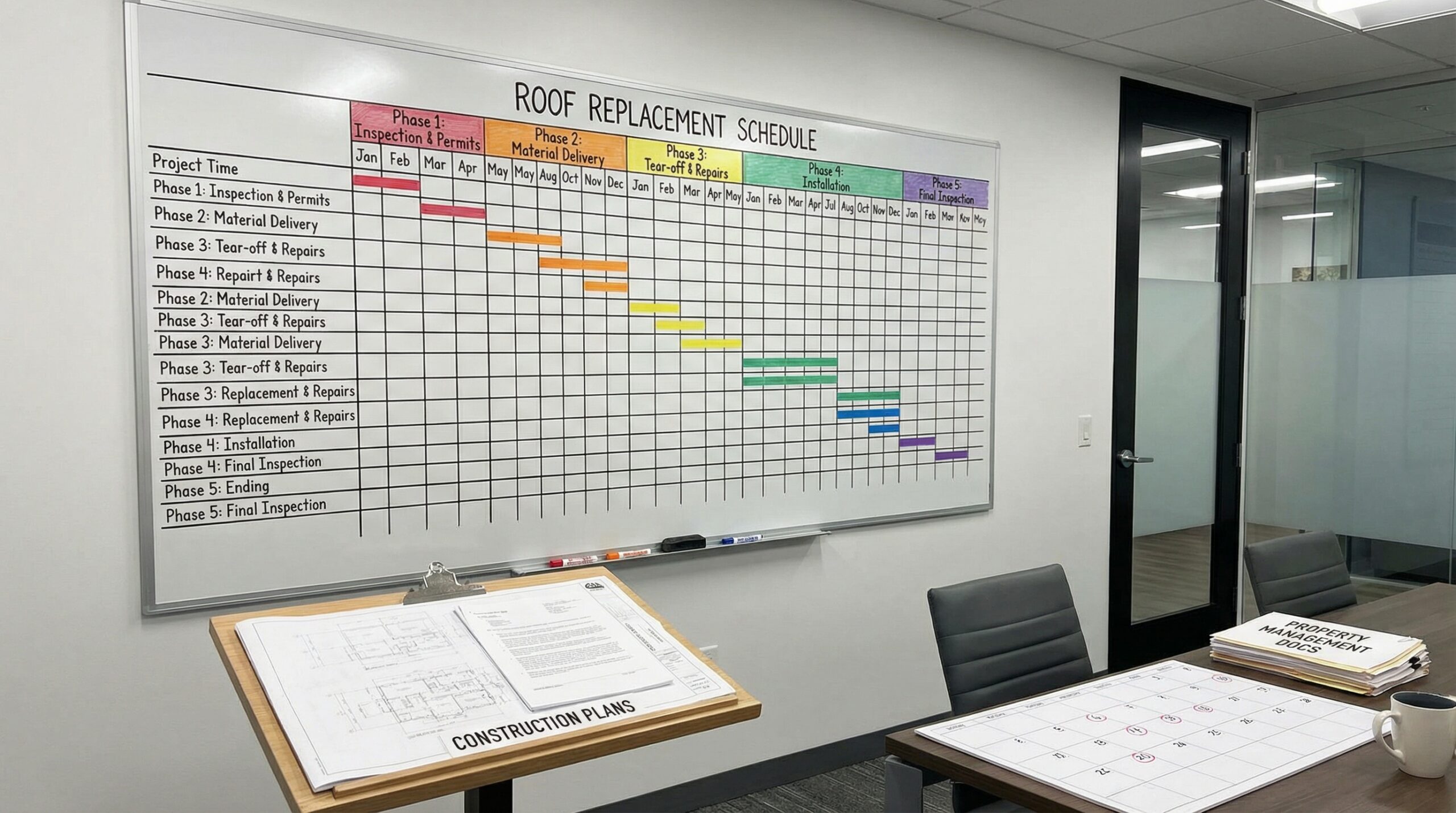 Multi-family roof replacement planning timeline