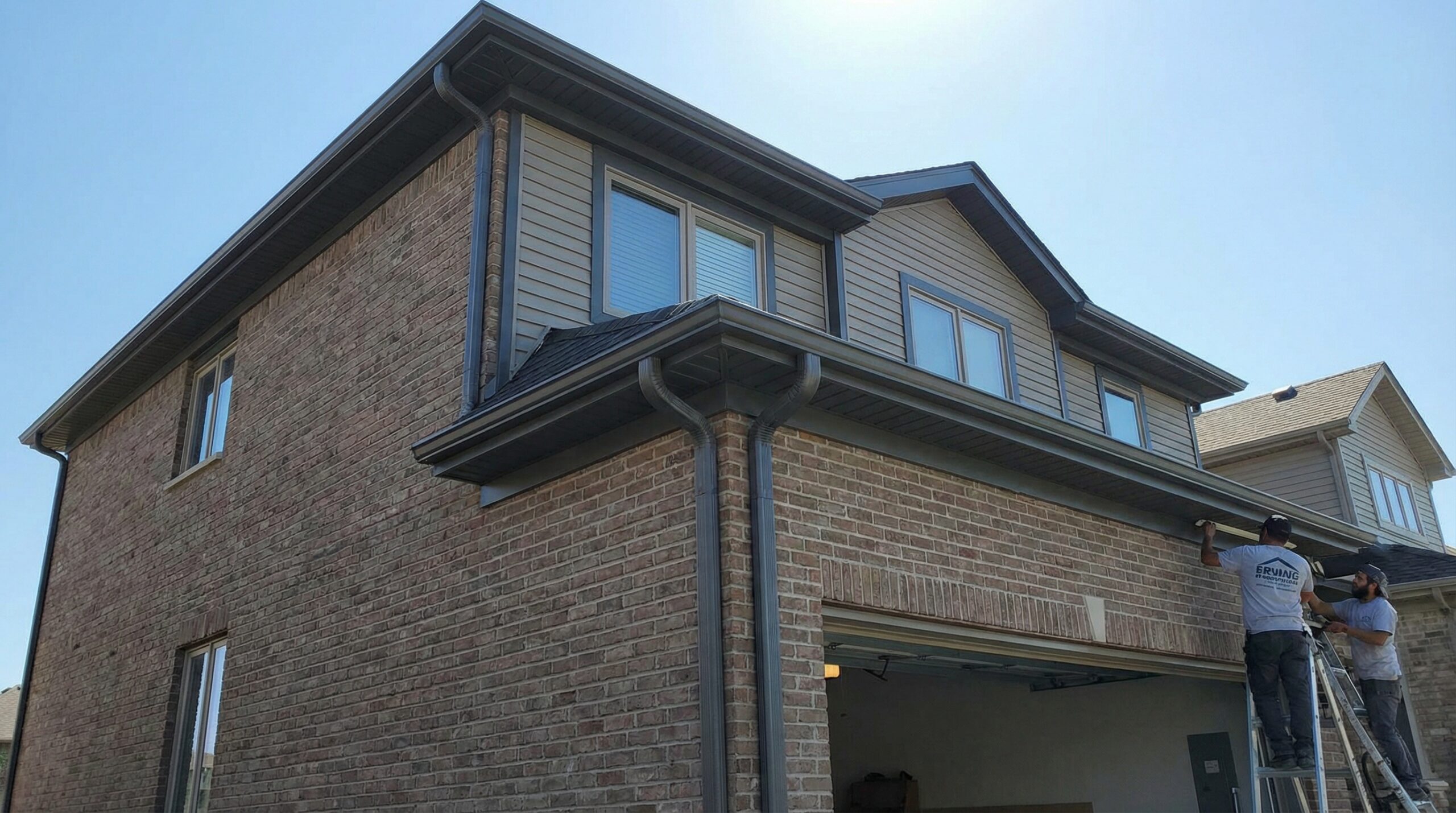 New seamless aluminum gutters installed on home