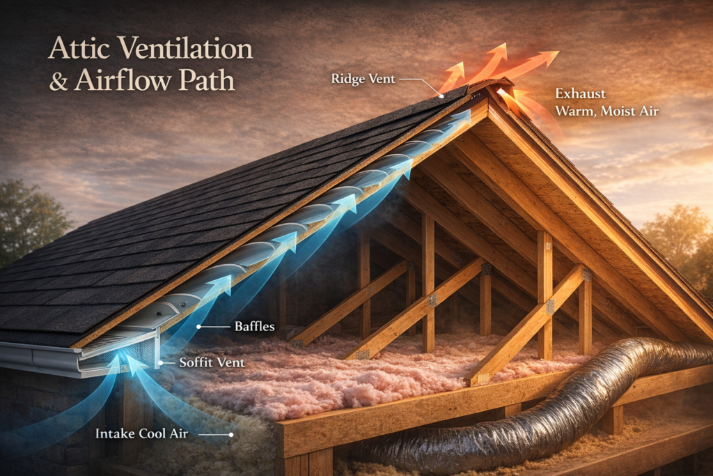 Detailed attic ventilation system