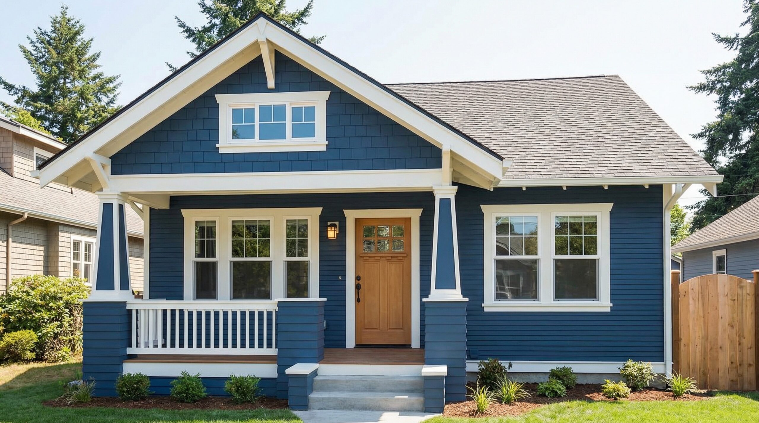 Color palette examples showing popular siding colors on different home styles