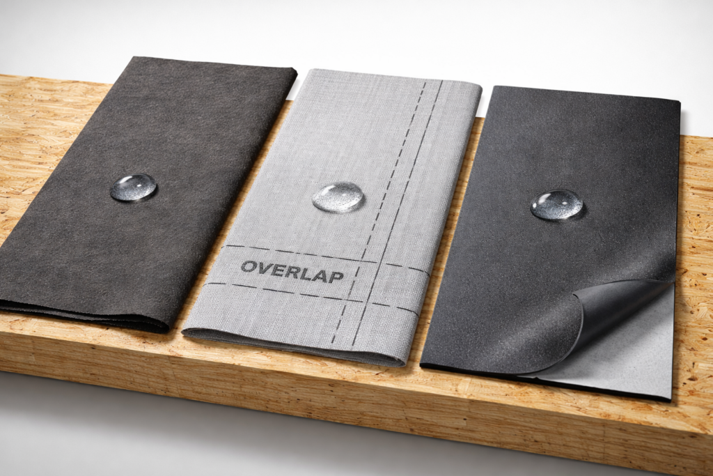 Different types of roof underlayment materials