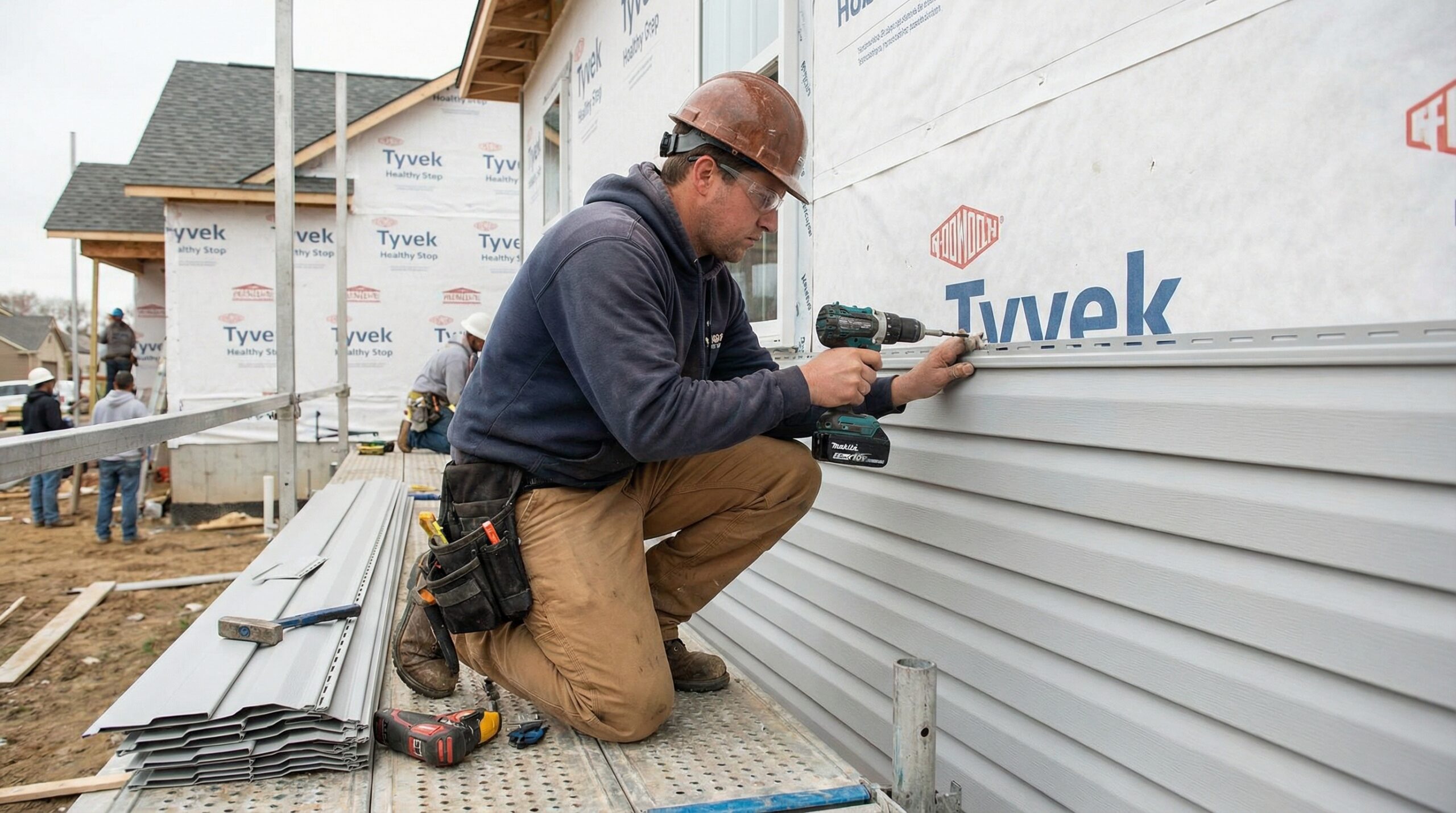 Vinyl siding installation process
