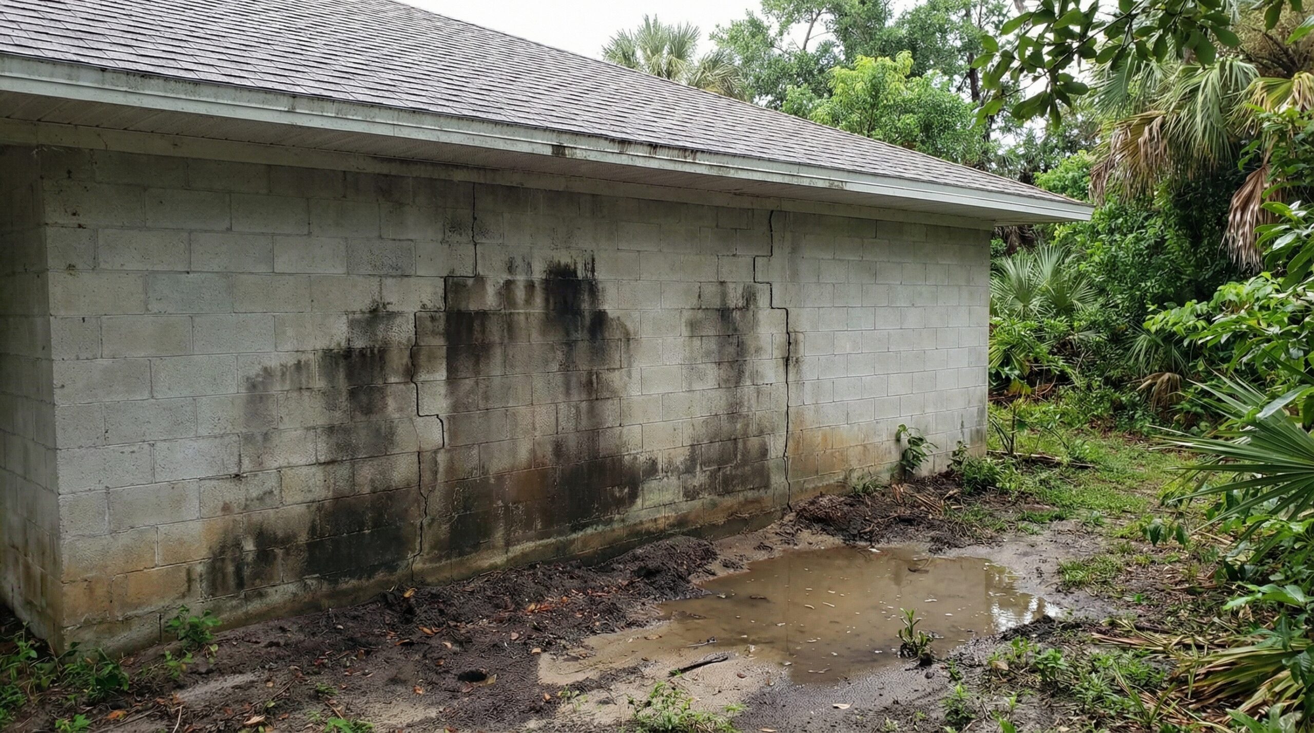 Water damage on foundation of Fort Myers home