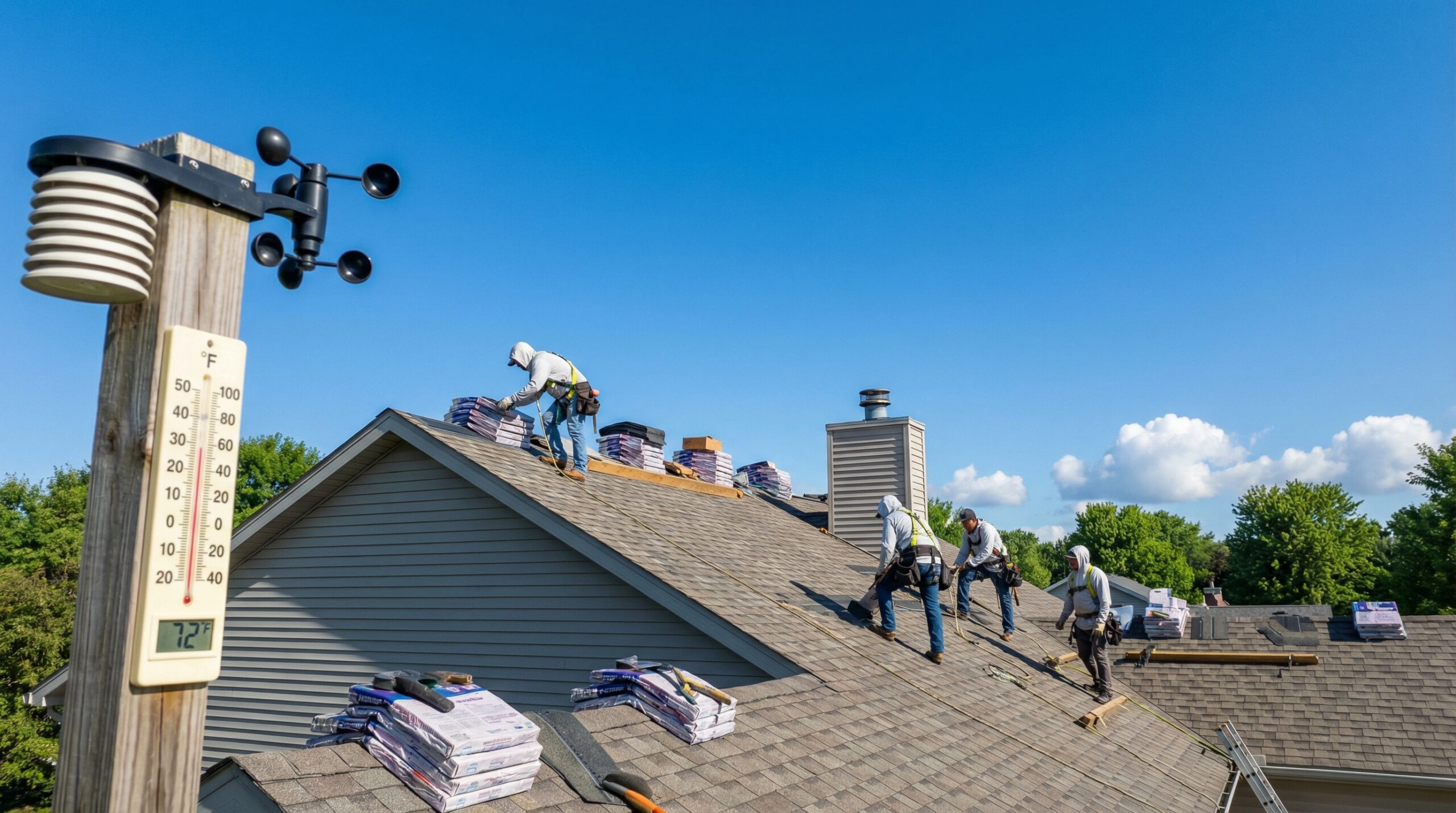 Ideal weather conditions for roof installation