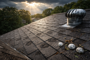 Visualization of the effect of hail damage on roofs