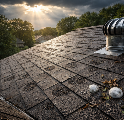 Visualization of the effect of hail damage on roofs