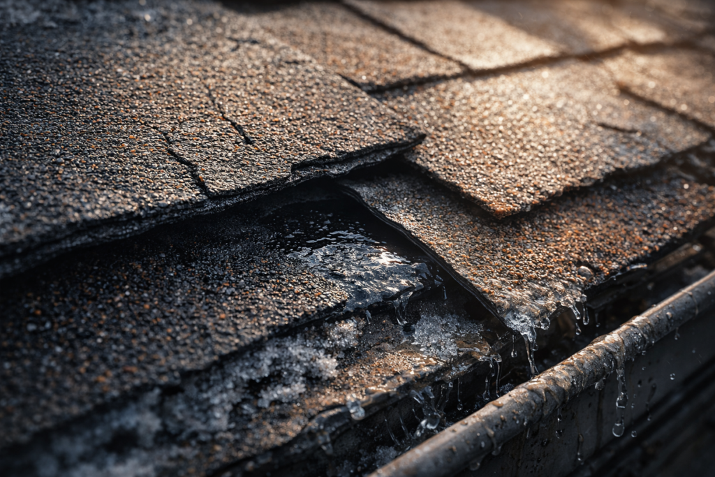 Visualization of effect of sun damage on Northeast Ohio roof