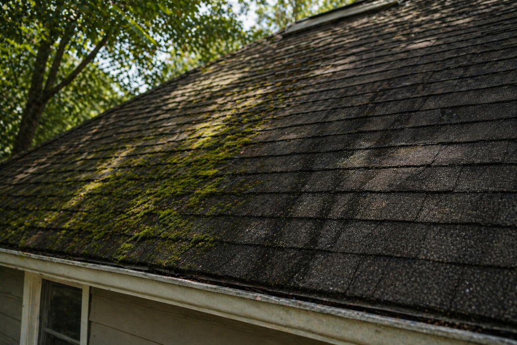 Visualization of algae on roof