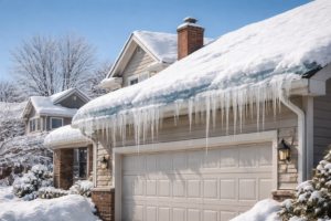 Ice dam on Northeast Ohio Roof