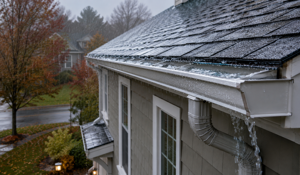 Visualization of roof gutter system