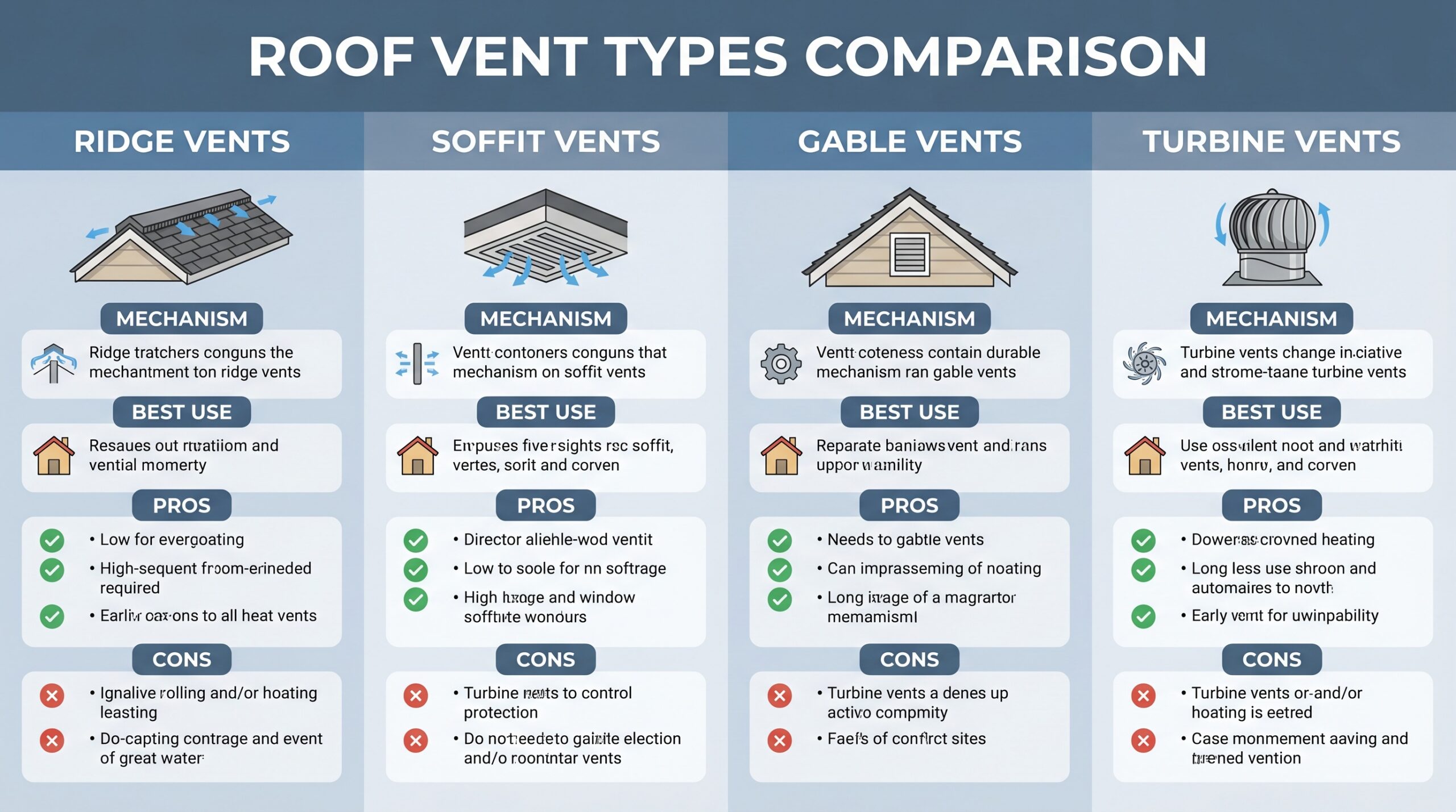 comparison chart showing different roof vent types side by side
