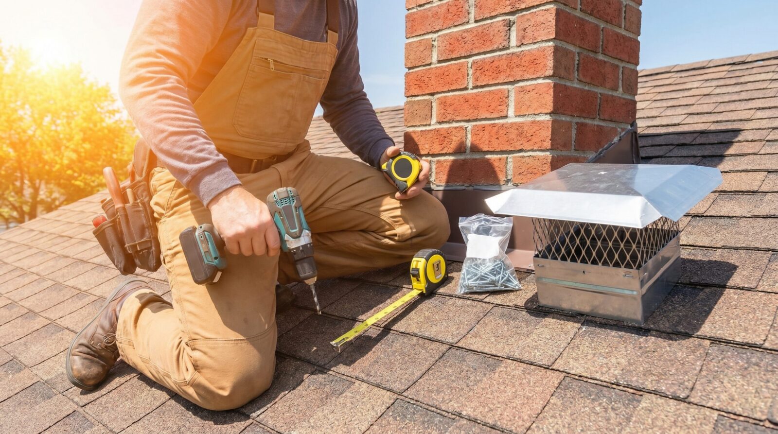 Step by step chimney cap installation process